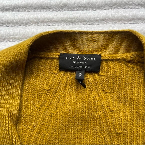 Rag & Bone Cashmere Mustard Yellow Cardigan - Picture 8 of 10
